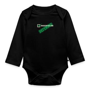 Dissertation Defended For PHD - Organic Longsleeve Baby Bodysuit - black - Front