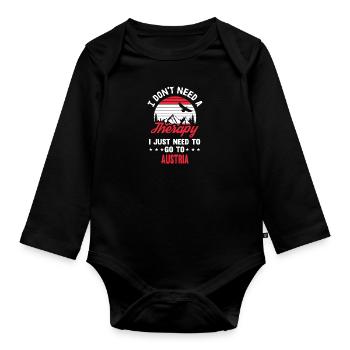 Thérapie Autriche Autriche Tirol Vienne Cadeau - Body Bébé bio manches longues - noir - Devant