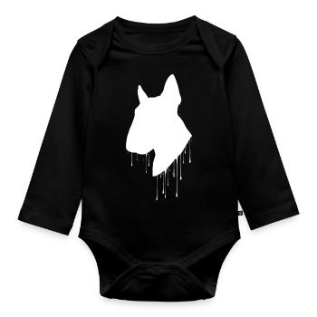 Amour du Bull Terrier - Body Bébé bio manches longues - noir - Devant