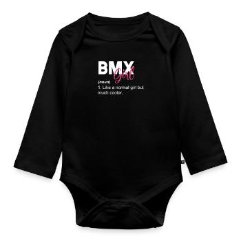 BMX Fille Définition T-Shirt cadeau - Body Bébé bio manches longues - noir - Devant