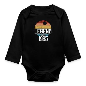 Vintage 1985 85 Anniversaire Rétro Millésime cadeau - Body Bébé bio manches longues - noir - Devant