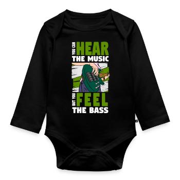Bassist E-Bass Musik - Baby Bio-Langarm-Body - Schwarz - Vorne