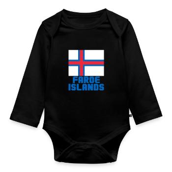 Färöer Inseln - Baby Bio-Langarm-Body - Schwarz - Vorne
