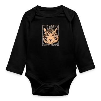 Anniversaire 1982 82 Tiger Big Cat Cadeau - Body Bébé bio manches longues - noir - Devant