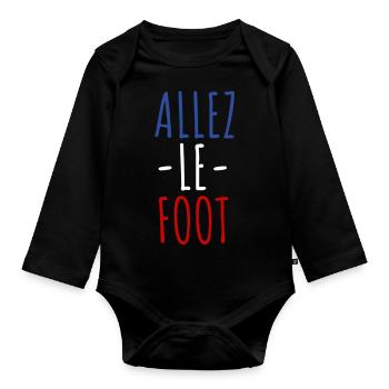 ALLEZ LE FOOT Humour de Footballeur - Body Bébé bio manches longues - noir - Devant