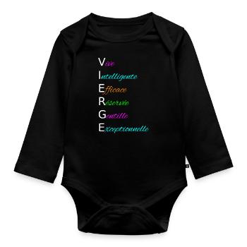 VIERGE Vive Intelligente Efficace Réservée - Body Bébé bio manches longues - noir - Devant