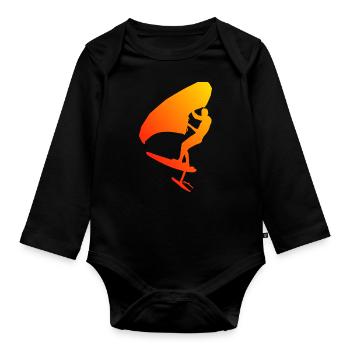 wingsurfing homme hydroptère aile feuille d’aile - Body Bébé bio manches longues - noir - Devant