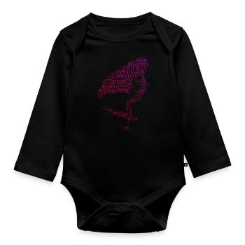 Men's wingsurf hydrofoil wingsurfen foilwing - Organic Longsleeve Baby Bodysuit - black - Front