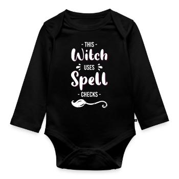Witches' broom magic Walpurgis Night - Organic Longsleeve Baby Bodysuit - black - Front