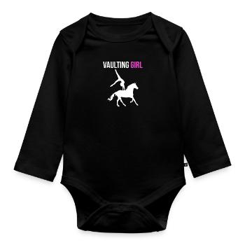 Vaulting Girl Shirt Geschenk Voltagieren - Baby Bio-Langarm-Body - Schwarz - Vorne