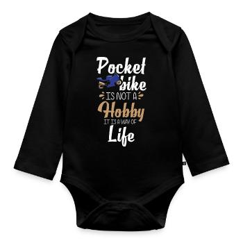 Motorcycle Biker Two-wheeler Son - Organic Longsleeve Baby Bodysuit - black - Front