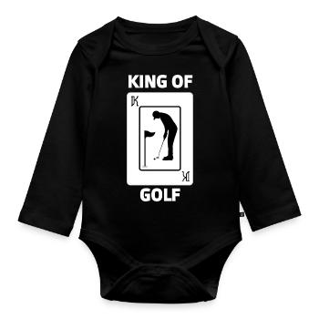 T-shirt Roi du golf - Body Bébé bio manches longues - noir - Devant