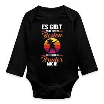 Dabbing Bester Bruder - Baby Bio-Langarm-Body - Schwarz - Vorne