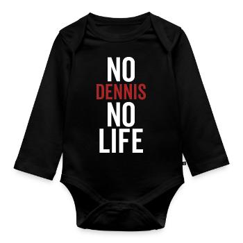 Pas de Dennis Pas de vie - Body Bébé bio manches longues - noir - Devant