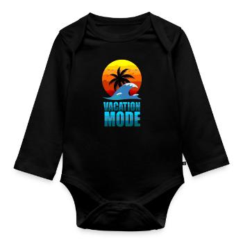 Vacation Mode - Organic Longsleeve Baby Bodysuit - black - Front