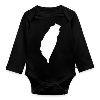 Taïwan carte drapeau - Body Bébé bio manches longues - noir - Devant