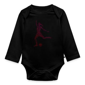 Football féminin masculin Football Matchs de football - Body Bébé bio manches longues - noir - Devant