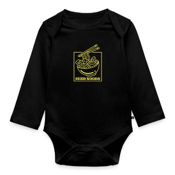 Send Noods - Baby Bio-Langarm-Body - Schwarz - Vorne