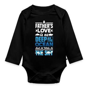 A Father's Love Is As Deep As The Ocean Father's - Organic Longsleeve Baby Bodysuit - black - Front