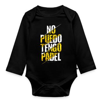 No Puedo Tengo Pádel Padelista Paddle Tennis - Organic Longsleeve Baby Bodysuit - black - Front