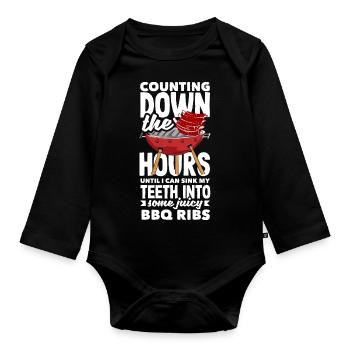 I can sink my teeth into some juicy BBQ ribs - Baby Bio-Langarm-Body - Schwarz - Vorne