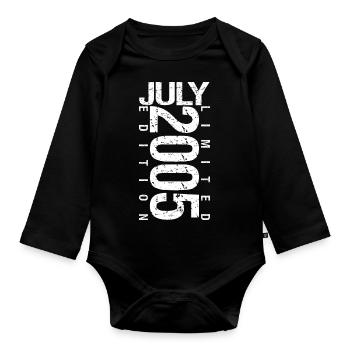 Juillet 2005 Juillet cadeau anniversaire July 2005 - Body Bébé bio manches longues - noir - Devant