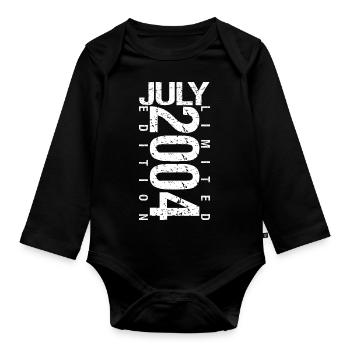 Juillet 2004 Juillet cadeau anniversaire July 2004 - Body Bébé bio manches longues - noir - Devant