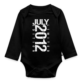 Juillet 2012 Juillet cadeau anniversaire July 2012 - Body Bébé bio manches longues - noir - Devant