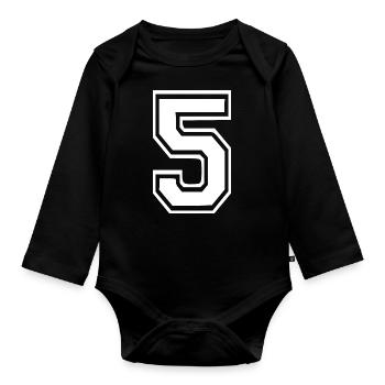 5 - Organic Longsleeve Baby Bodysuit - black - Front