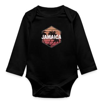 Jamaica Beach Vacation Souvenir - Organic Longsleeve Baby Bodysuit - black - Front