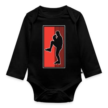 Baseball - Organic Longsleeve Baby Bodysuit - black - Front