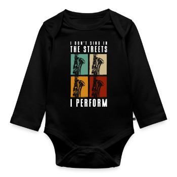 Musician Art Creative - Organic Longsleeve Baby Bodysuit - black - Front