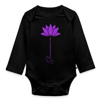 YOGA KLEIDUNG UND MEDITATION - Baby Bio-Langarm-Body - Schwarz - Vorne