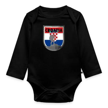 Croatia flag Adriatic Zagreb Croatian flag - Organic Longsleeve Baby Bodysuit - black - Front