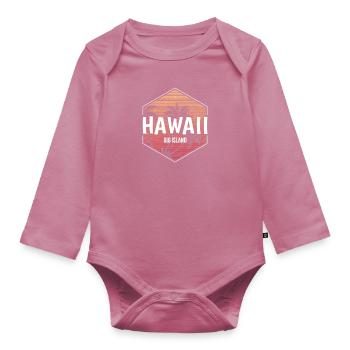 Big Island Beach Vacation Souvenir - Organic Longsleeve Baby Bodysuit - mauve - Front