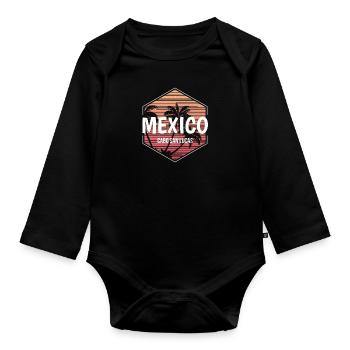 Cabo Mexico Beach Vacation Souvenir - Organic Longsleeve Baby Bodysuit - black - Front