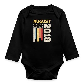 Août 2018 - Cadeau anniversaire Août 2018 Août - Body Bébé bio manches longues - noir - Devant