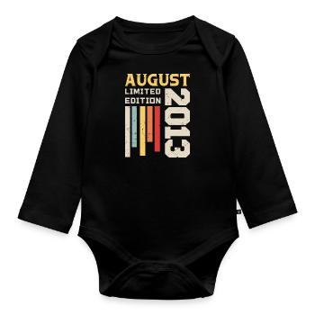 Août 2013 - Cadeau anniversaire Août 2013 Août - Body Bébé bio manches longues - noir - Devant
