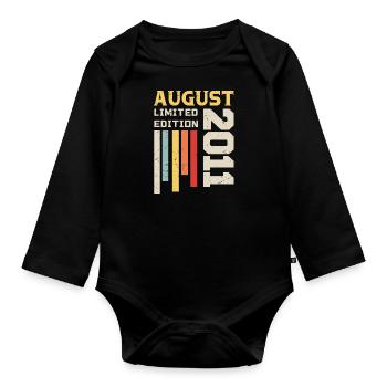 Août 2011 - Cadeau anniversaire Août 2011 Août - Body Bébé bio manches longues - noir - Devant