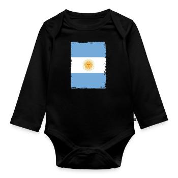 Drapeau de l’Argentine Amérique du Sud Drapeau de l’Argentine - Body Bébé bio manches longues - noir - Devant