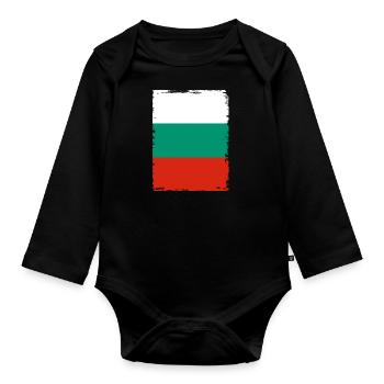 Drapeau bulgare Drapeau bulgare Sables d’or - Body Bébé bio manches longues - noir - Devant