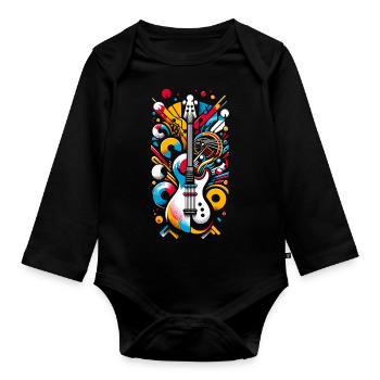 Electric Symphony GuitarAbstract Music Lover - Baby Bio-Langarm-Body - Schwarz - Vorne