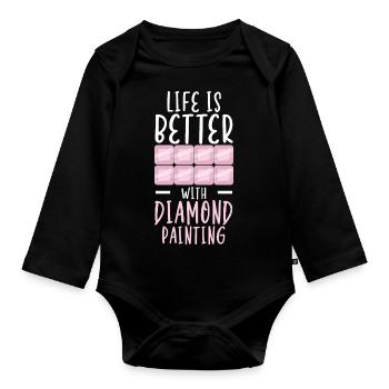 Diamond Painting Tools Diamond Painter - Organic Longsleeve Baby Bodysuit - black - Front