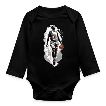 Basketball Dribbling Dynamics Streetwear Design - Organic Longsleeve Baby Bodysuit - black - Front