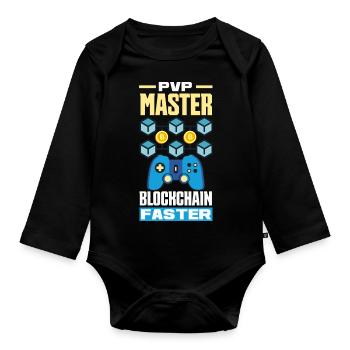 Cryptocurrency Rewards Gaming Blockchain Gamer - Baby Bio-Langarm-Body - Schwarz - Vorne