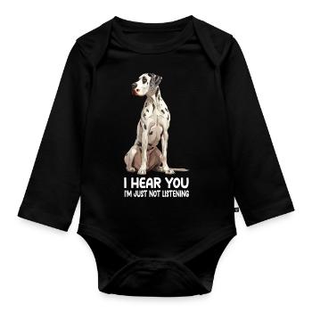 Great Dane - Baby Bio-Langarm-Body - Schwarz - Vorne