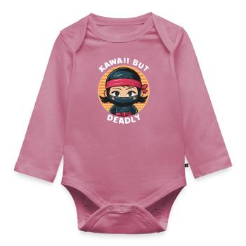 Kawaii mais mortel - Body Bébé bio manches longues - mauve - Devant