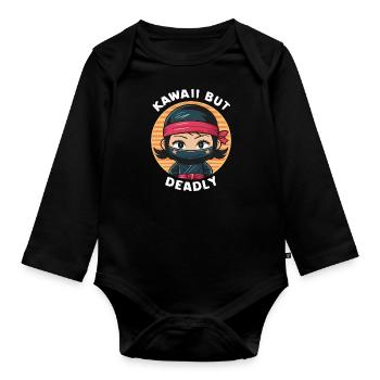 Kawaii mais mortel - Body Bébé bio manches longues - noir - Devant