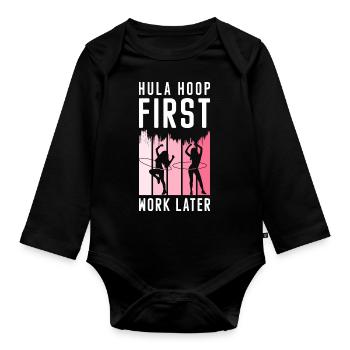 Hullern Reifen Training Motivation - Baby Bio-Langarm-Body - Schwarz - Vorne