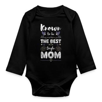 Parents Mother's Day - Organic Longsleeve Baby Bodysuit - black - Front